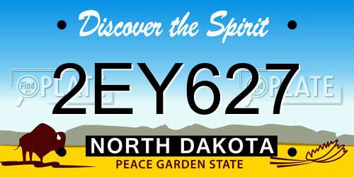 2EY627 North Dakota License Plate