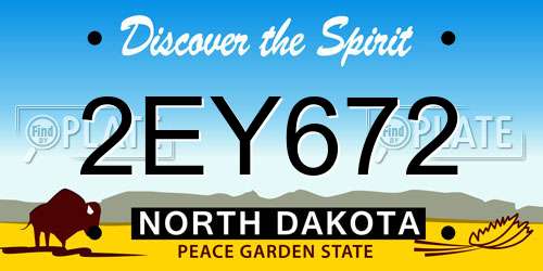 2EY672 North Dakota License Plate