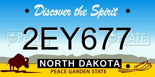 2EY677 North Dakota License Plate