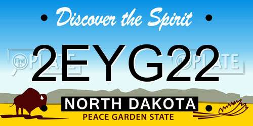 2EYG22 North Dakota License Plate