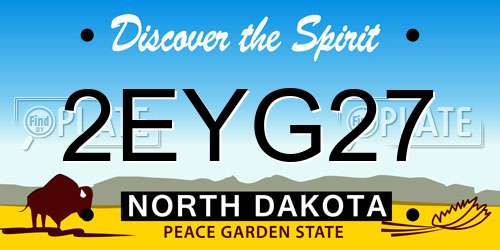 2EYG27 North Dakota License Plate