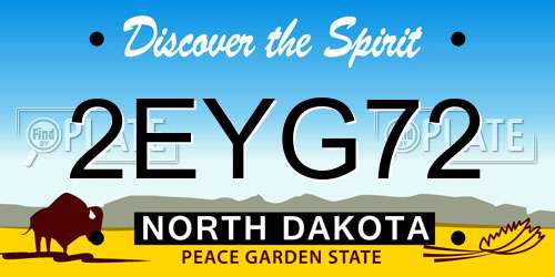 2EYG72 North Dakota License Plate