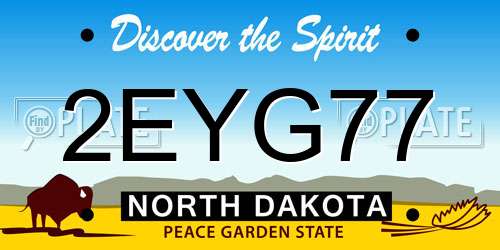 2EYG77 North Dakota License Plate