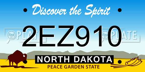 2EZ910 North Dakota License Plate