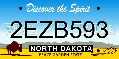 2EZB593 North Dakota License Plate