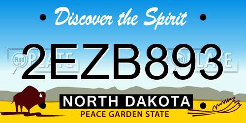 2EZB893 North Dakota License Plate