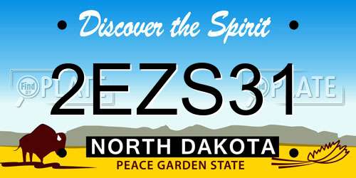 2EZS31 North Dakota License Plate