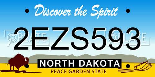 2EZS593 North Dakota License Plate