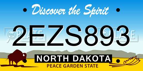 2EZS893 North Dakota License Plate