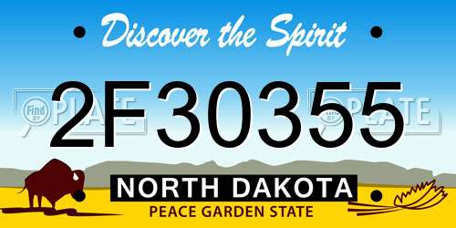 2F30355 North Dakota License Plate