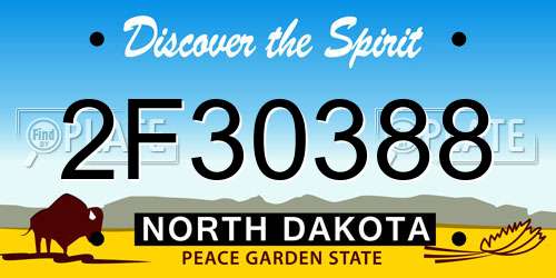 2F30388 North Dakota License Plate