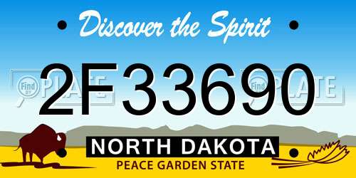 2F33690 North Dakota License Plate