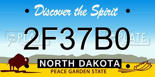 2F37B0 North Dakota License Plate