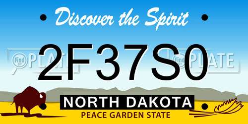 2F37S0 North Dakota License Plate