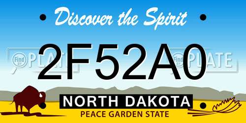 2F52A0 North Dakota License Plate