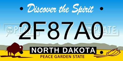 2F87A0 North Dakota License Plate