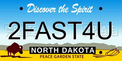 2FAST4U North Dakota License Plate