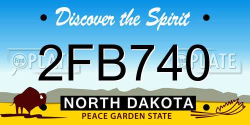 2FB740 North Dakota License Plate