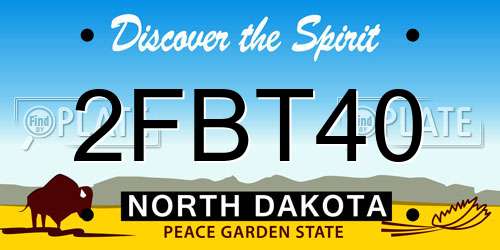 2FBT40 North Dakota License Plate