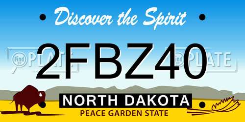 2FBZ40 North Dakota License Plate