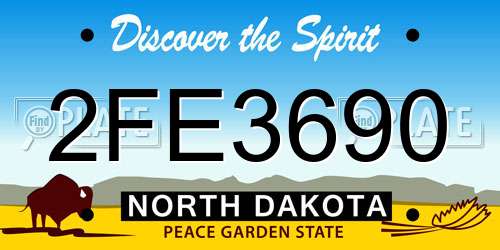 2FE3690 North Dakota License Plate