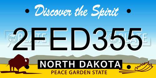 2FED355 North Dakota License Plate