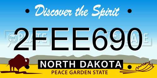 2FEE690 North Dakota License Plate