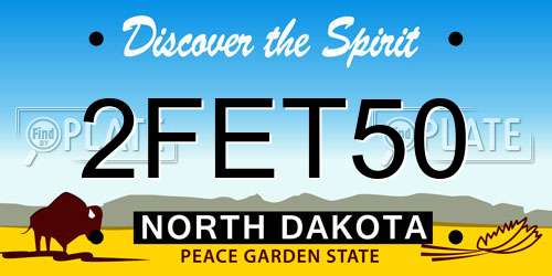 2FET50 North Dakota License Plate
