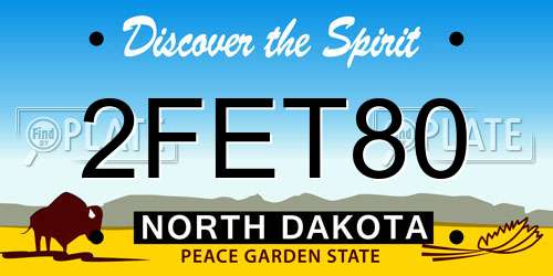 2FET80 North Dakota License Plate