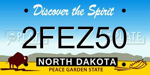 2FEZ50 North Dakota License Plate