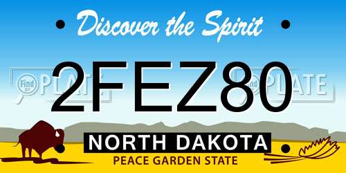 2FEZ80 North Dakota License Plate