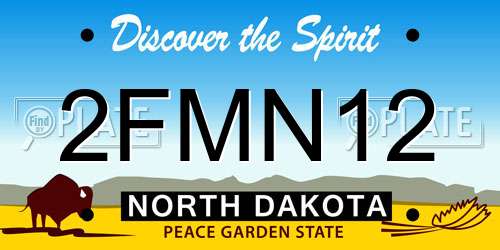 2FMN12 North Dakota License Plate
