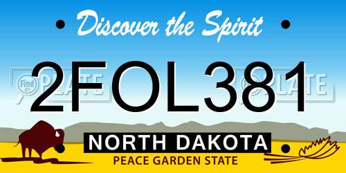 2FOL381 North Dakota License Plate