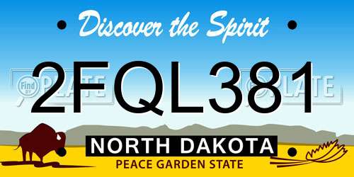 2FQL381 North Dakota License Plate