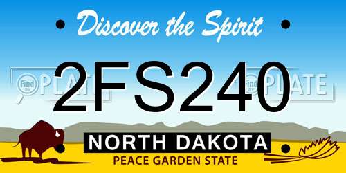 2FS240 North Dakota License Plate
