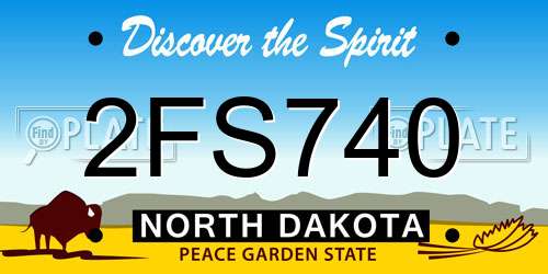 2FS740 North Dakota License Plate