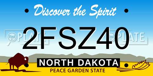 2FSZ40 North Dakota License Plate