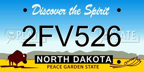 2FV526 North Dakota License Plate