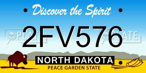 2FV576 North Dakota License Plate