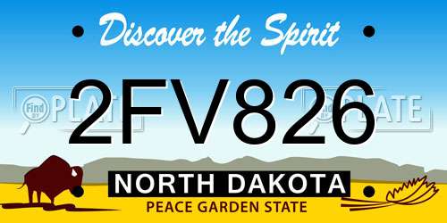 2FV826 North Dakota License Plate