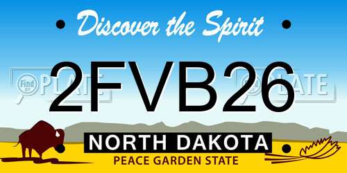 2FVB26 North Dakota License Plate