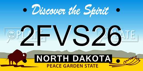2FVS26 North Dakota License Plate
