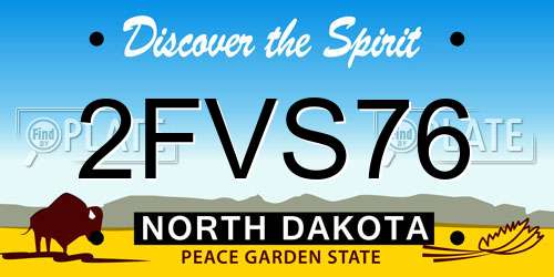 2FVS76 North Dakota License Plate