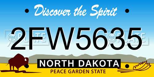 2FW5635 North Dakota License Plate