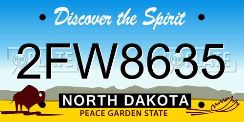 2FW8635 North Dakota License Plate