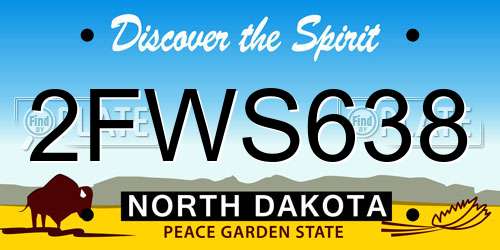 2FWS638 North Dakota License Plate