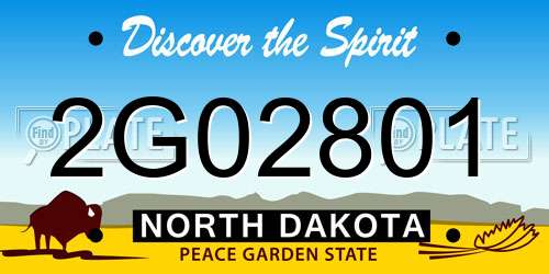 2G02801 North Dakota License Plate