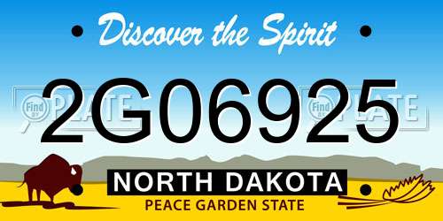 2G06925 North Dakota License Plate