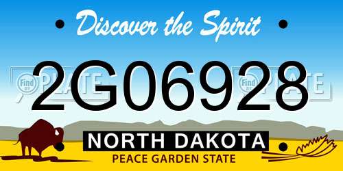 2G06928 North Dakota License Plate