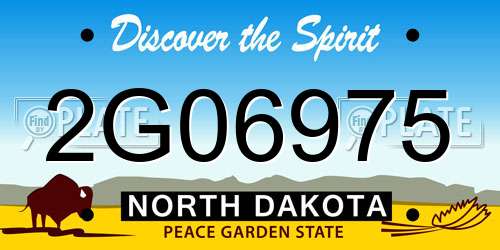 2G06975 North Dakota License Plate